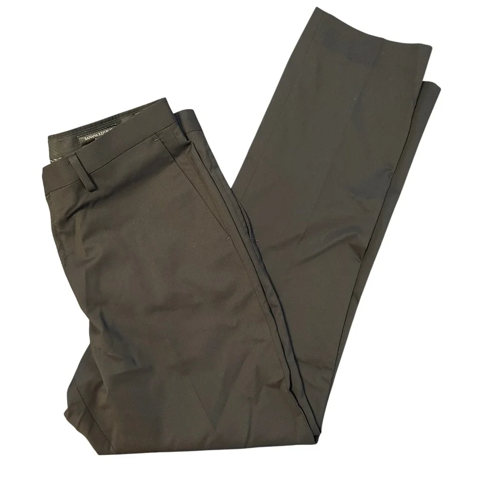 Banana Republic Slim Fit Men's Wool Blend Dress Pants 33x32 Black
